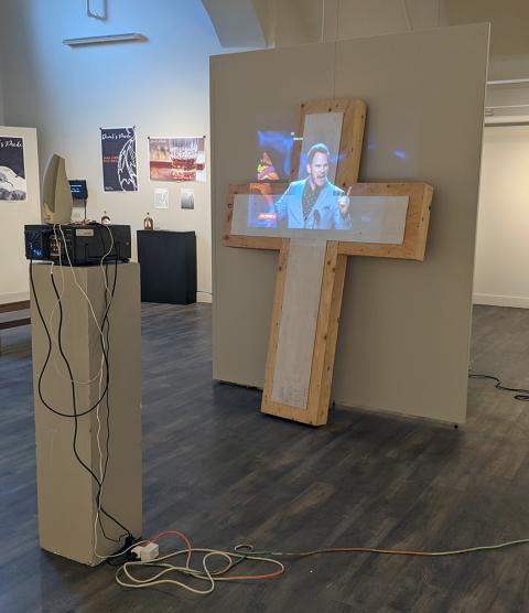 Award Show Christ, Audio Video, Plywood, 2020