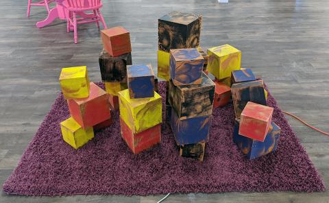 Johnny's Play Blocks, Plywood, Screenprinted Acrylic, 2020