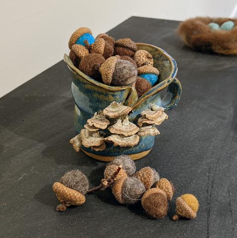 Forest Collection II, ceramic and found objects, 2020