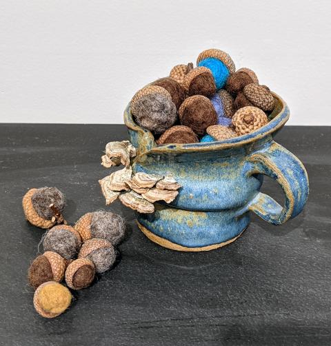 Forest Collection II, ceramic and found objects, 2020