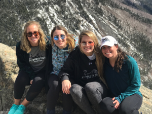 Kate Martin hiking with her friends. 