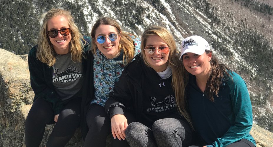 Kate Martin hiking with her friends.