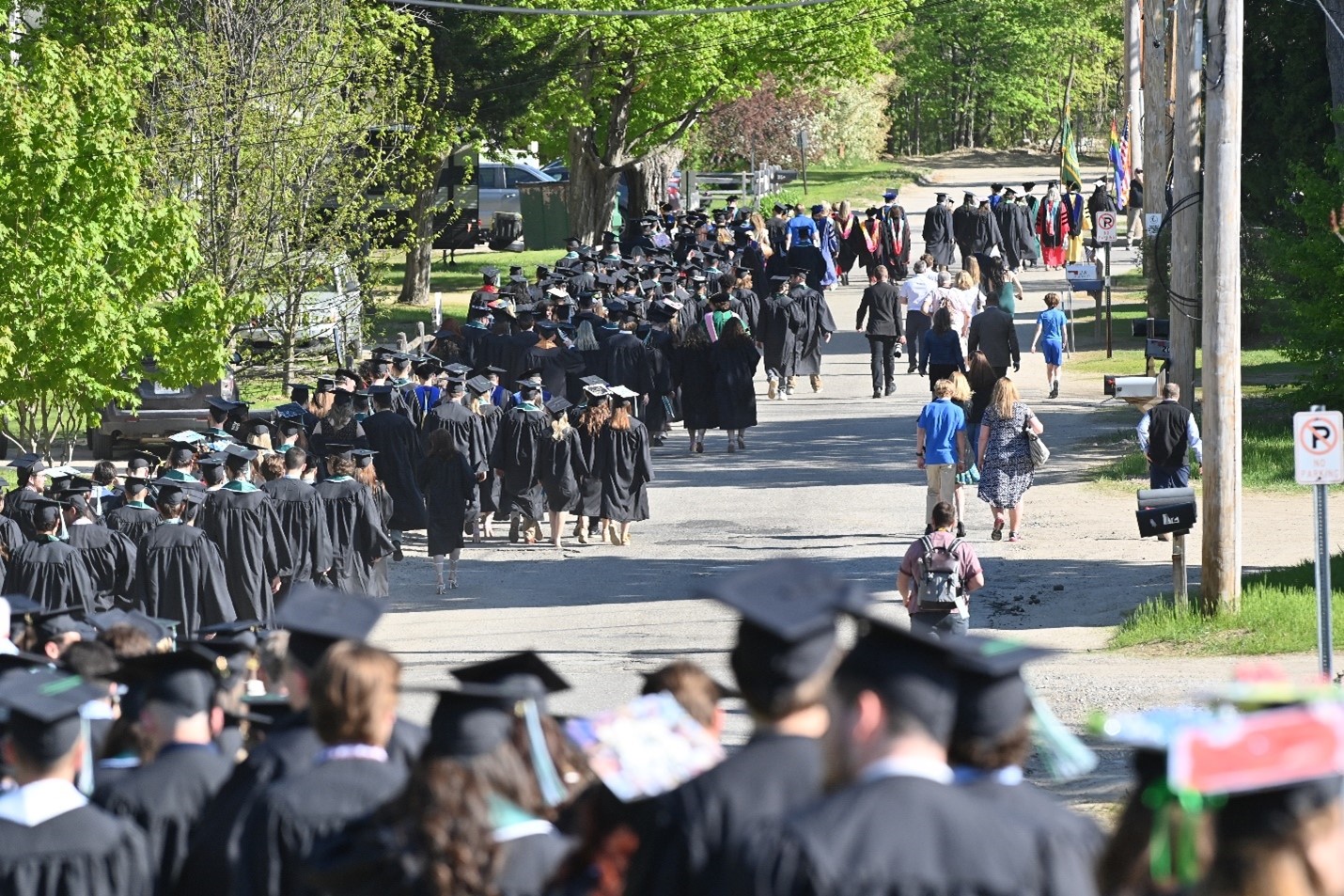 Students walking to commencement ceremony