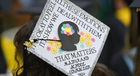 Student wearing graduation cap