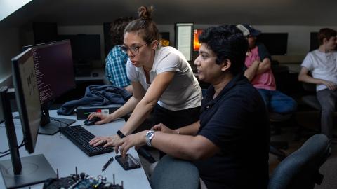 Students in Computer Science class