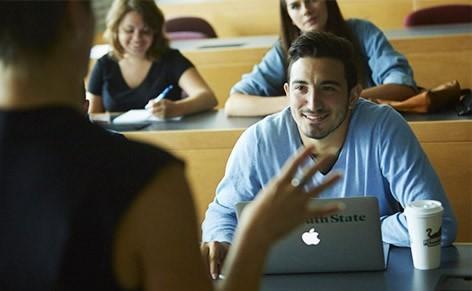 Business Administration student in the classroom