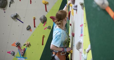 Climbing wall builds confidence
