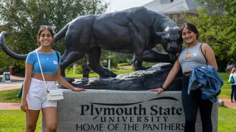 Plymouth students on Plymouth campus