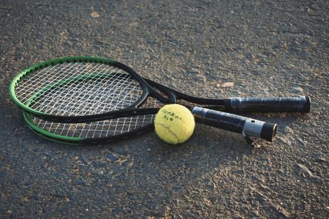 tennis rackets and tennis ball