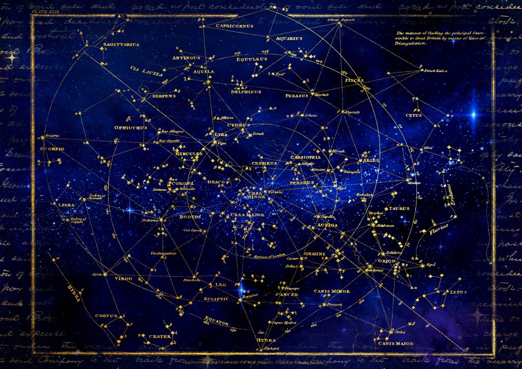 Space, the final frontier. Here we see an astrological map of some stars and whatnot.